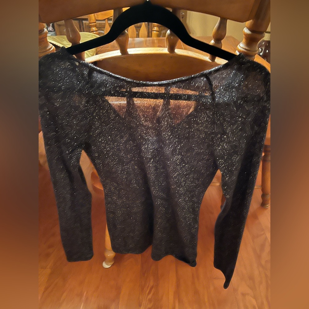 Express Black and Silver Long Sleeve Top